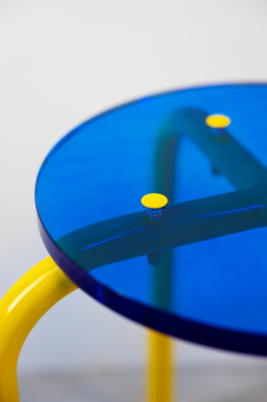 Le Pop stool / blue & yellow