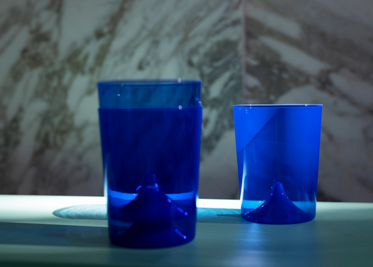 Thin drinking glasses / blue